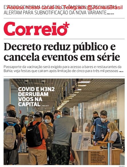 Leia o Jornal Correio da Bahia do dia 11.01.2021