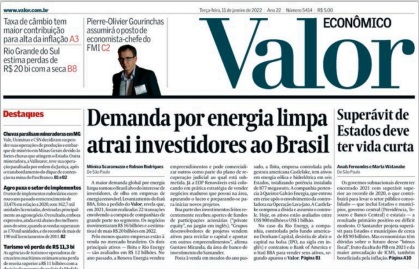 Leia o Jornal Valor Econômico do dia 11.01.2021