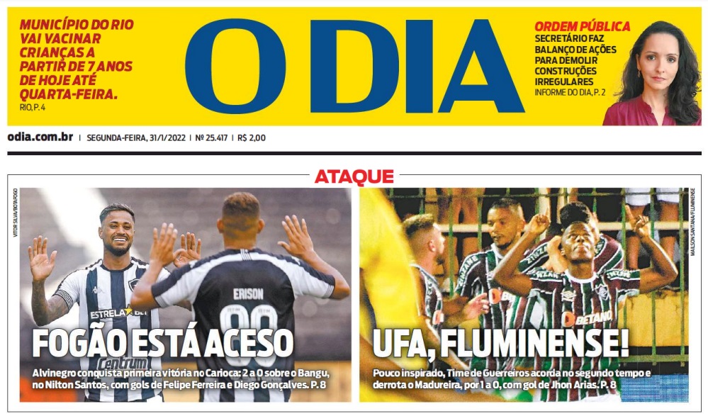 Leia o Jornal O Dia do dia 31.01.2022