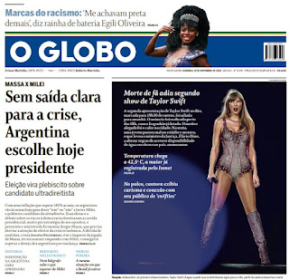 Leia o jornal O Globo do dia 19.11.2023