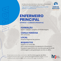 Hospital Regional de Juazeiro abre processo seletivo para contratação de enfermeiro e técnico de enfermagem
