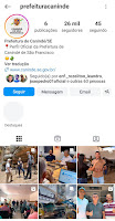 Nova administração de Canindé apaga todas as postagens do Instagram Oficial da prefeitura