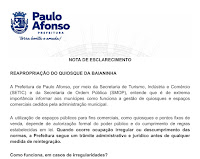 Quiosque da Baianinha vira caso de polícia e justiça em Paulo Afonso e prefeitura emite nota sobre o caso