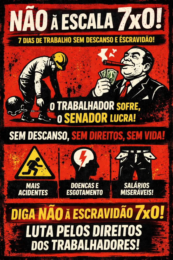 Senadores vendem o suor do povo e escala 7x0 é a nova escravidão