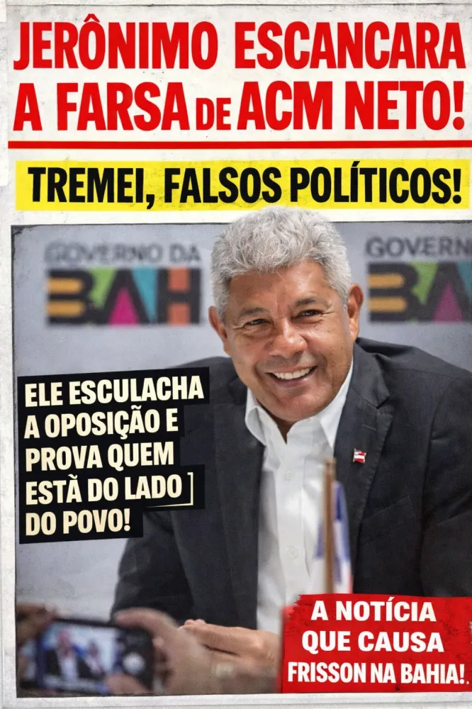 Jerônimo dá rasteira em ACM Neto e expõe a farsa da política baiana