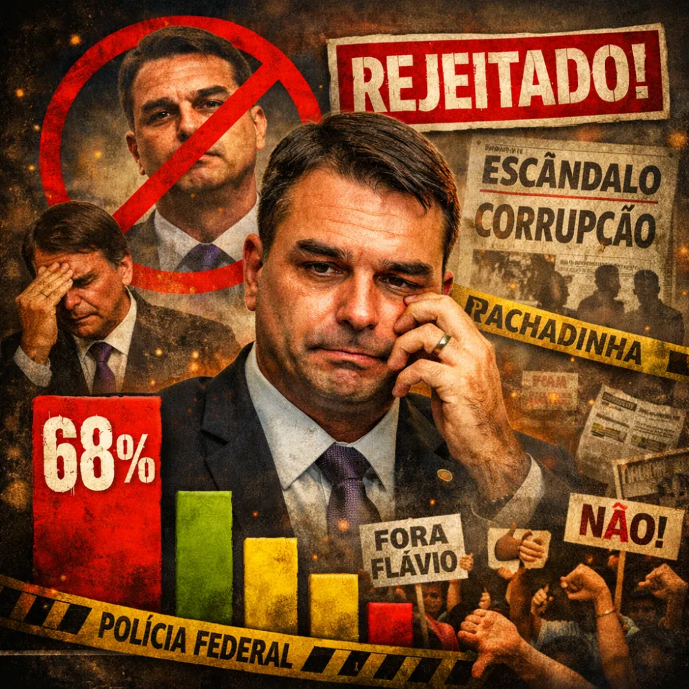 Flávio Bolsonaro derrete nas pesquisas e vira o político mais rejeitado do Brasil