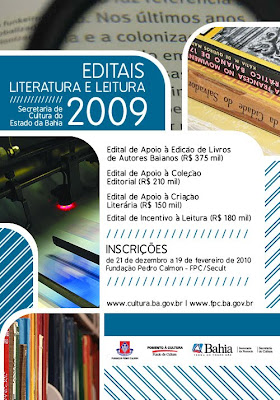 NOVOS EDITAIS NA CULTURA DA BAHIA.