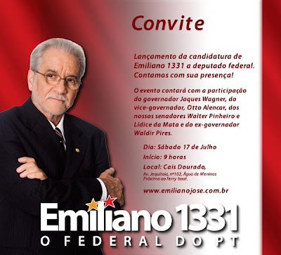 LANÇAMENTO DA CANDIDATURA DE EMILIANO A DEPUTADO FEDERAL.