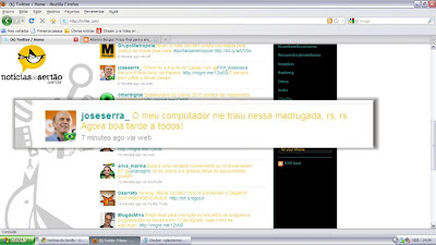 Serra diz no Twitter que ate o computador dele o traiu.