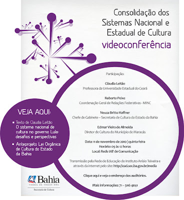 Videoconferência - Consolidação dos Sistemas Nacional e Estadual de Cultura?.