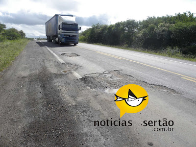 Cinco meses depois os buracos voltam a BR 110.