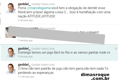 Geddel no Twitter pede a cartola à cabeça de René Simões, técnico do Bahia.