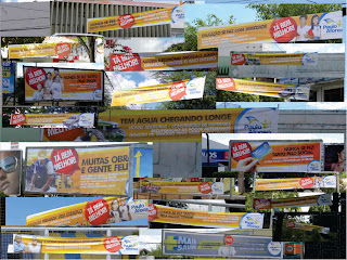 Prefeito faz campanha intensiva de propaganda poucos dias antes da proibição da Lei Eleitoral.