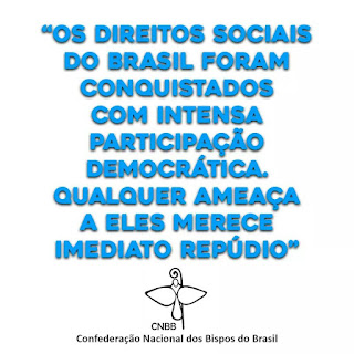 CNBB entra na briga em defesa dos Direitos Sociais.