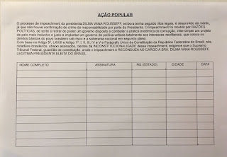 AÇÃO POPULAR PELA ANULAÇÃO DO IMPEACHMENT.