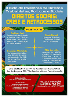 II Ciclo de Palestras de Direitos Trabalhistas, Políticos e Sociais.