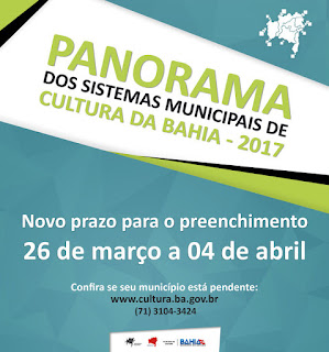 SecultBA reabre prazo para participação no Panorama dos Sistemas Municipais de Cultura da Bahia 