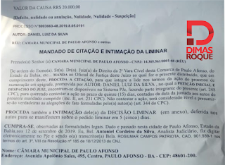 Exclusivo: Câmara de vereadores e prefeito são intimados por causa do empréstimo de R$ 80 milhões