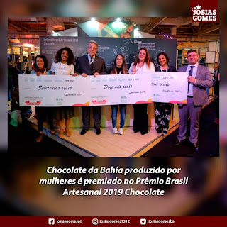 Chocolates da Bahia produzido por mulheres é premiado no Prêmio Brasil Artesanal 2019 de Chocolate
