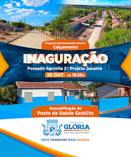 Glória: prefeitura inaugura pavimentação no Povoado Agrovila 2