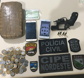 Trio é preso com arma e droga em Euclides da Cunha