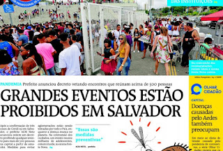 Leia o Jornal A Tarde do dia 15.03.2020