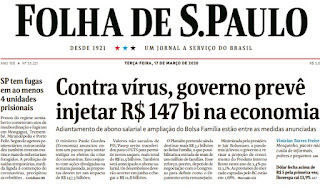 Leia o Jornal Folha de São Paulo do dia 17.03.2020