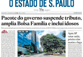 Leia o Jornal Estadão do dia 17.03.2020