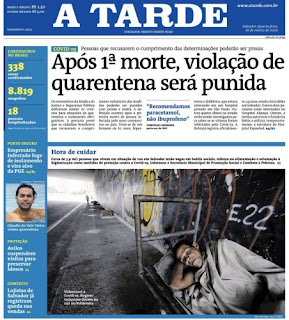 Leia o Jornal A Tarde do dia 18.03.2020
