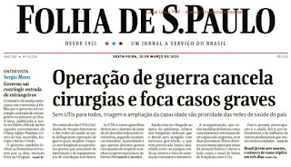 Leia o Jornal Folha de São Paulo do dia 20.03.2020