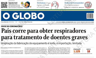 Leia o Jornal O Globo do dia 22.03.2020