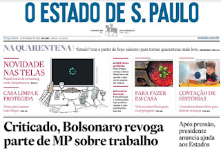 Leia o Jornal Estadão do dia 24.03.2020