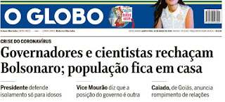 Leia o Jornal O Globo do dia 26.03.2020