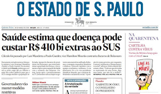 Leia o Jornal Estadão do dia 26.03.2020