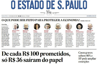 Leia o Jornal Estadão dia 27.03.2020