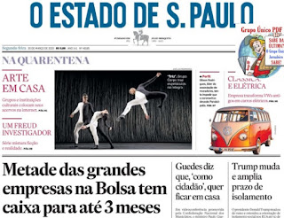 Leia o Jornal estadão dia 30.03.2020