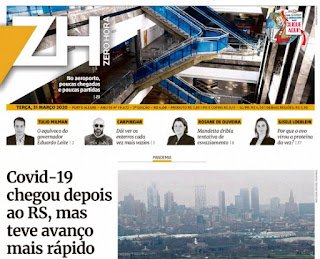 Leia o Jornal Zero Hora dia 31.03.2020