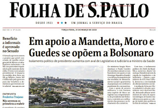 Leia o Jornal Folha de São Paulo dia 31.03.2020