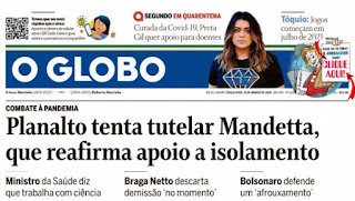 Leia o Jornal O Globo dia 31.03.2020