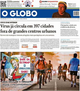 Leia o Jornal O Globo dia 06.04.2020