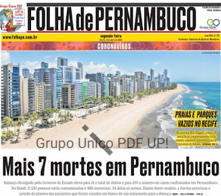 Leia o Jornal Folha de Pernambuco dia 06.04.2020