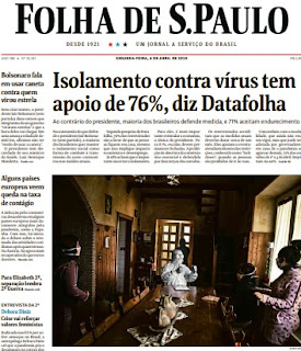 Leia o Jornal Folha de São Paulo dia 06.04.2020
