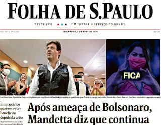 Leia o Jornal Folha de São Paulo dia 07.04.2020