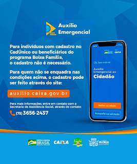 Prefeitura de Glória ajuda as pessoas que precisam se inscrever no Auxílio Emergencial