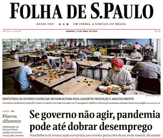 Leia o Jornal Folha de São Paulo dia 12.04.2020