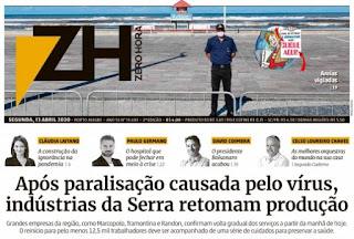 Leia o Jornal Zero Hora dia 13.04.2020