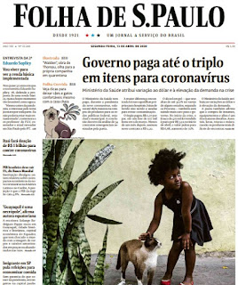 Leia o Jornal Folha de São Paulo dia 13.04.2020