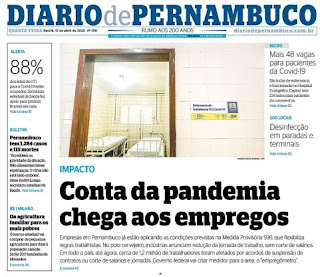 Leia o Jornal Diário de Pernambuco dia 15.04.2020