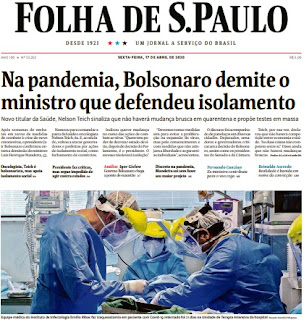 Leia o Jornal Folha de São Paulo dia 17.04.2020