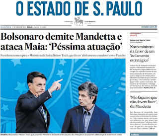 Leia o Jornal Estadão dia 17.04.2020